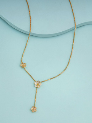 Kushal's Fashion Jewellery Zircon Gold-plated Plated Copper Necklace