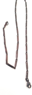yuvaan crystal black neck chain for boys.... rice degin Stainless Steel Chain