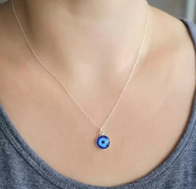 The Flourish TF Evil Eye Pendant Chain Necklace for Women Alloy Chain