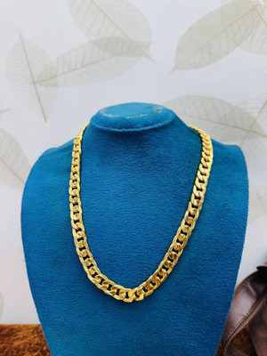 Ganicha 1 gram High Quality Indian Polished “20” Inches Gold Chain for Men and boy Gold-plated Plated Alloy Chain