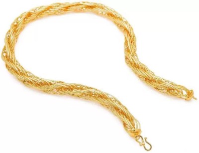 WGMONEY Stylish Heavy Golden Neck Men Chain “20” Inches Gold-plated Brass Chain Set Gold-plated Plated Copper Chain