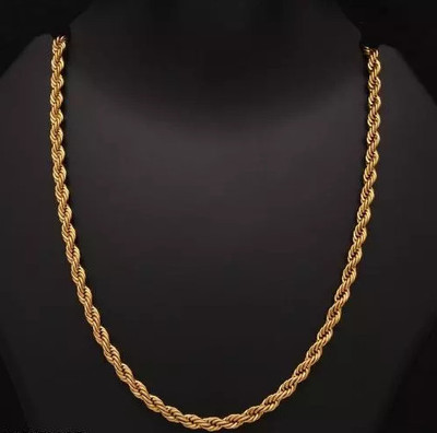TULAMIVI 1 gram High Quality Indian Polished “20” Inches Gold Chain for Men and boy Gold-plated Plated Copper Chain