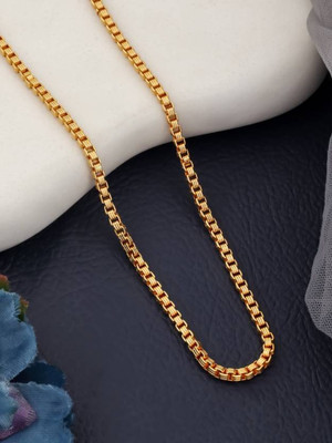 TULAMIVI 1 gram High Quality Indian Polished “20” Inches Gold Chain for Men and boy Gold-plated Plated Alloy Chain