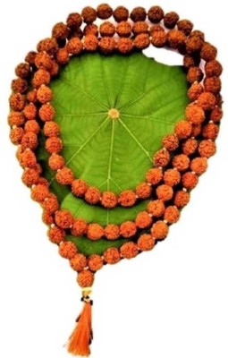 PR Creations Original lab Certified Nepali 108+1 (Beads) Rudraksha 5 Mukhi Mala Wood Chain