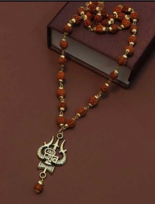 Shiv Aastha Beads Brass, Rudraksha Necklace