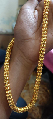 Trendy Gold (waterproof 20 inch ) HOLLOW INSIDE LIGHT WEIGHT BOYS CHAIN Gold-plated Plated Alloy Chain