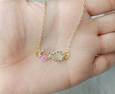 YU Fashions Yu Fashions Evil Eye Infinity Minimal Korean Pendent Necklace Crystal Gold-plated Plated Stainless Steel Necklace