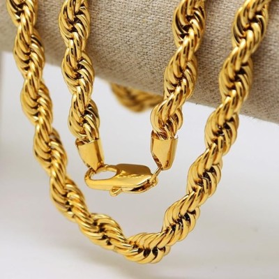 Oscar Enterprises Gold Plated Stainless Steel Chain Necklace For Mens And Girls Gold-plated Plated Stainless Steel Chain