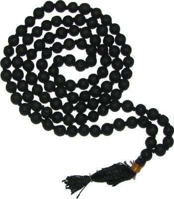 POOJA GHAR Jwala Mukhi Mala Jwalamukhi Black Volcano Lava Stone Chain