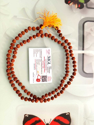 Rudraksham Natural & Original 5 mukhi Rudraksha Mala With Certificate With Lab Tested Rudraksha Chain