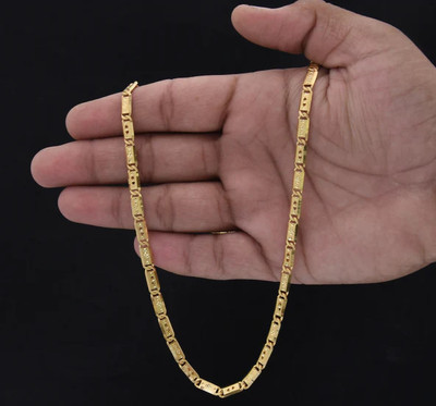 Yojihi 1 gram High Quality Indian Polished “20” Inches Gold Chain for Men and boy Gold-plated Plated Alloy Chain