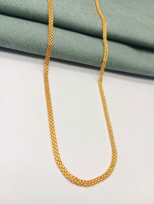 KRIMO Stylish Golden Chain Fashionable Round Fisher Gold Plated Chain Brass Chain Gold-plated Plated Brass Chain-10057 Gold-plated Plated Metal Chain
