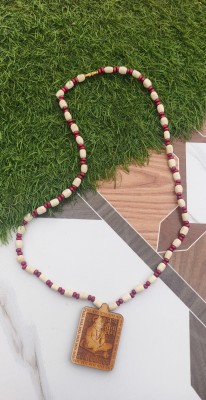 SHIVA Tulsi Mala Original Natural Wood Hanuman jiTulsi Kanthi Beads Wood Chain Set