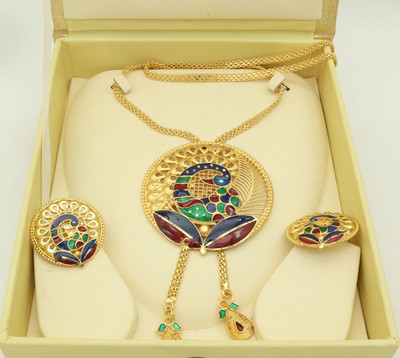 Upala Peacock Designed Tiechain Gold-plated Plated Copper Chain Set