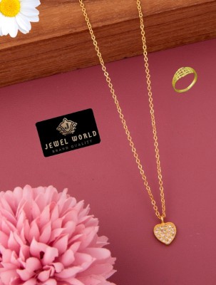 Jewel WORLD Stylish necklace chain for girls & women Cubic Zirconia Gold-plated Plated Brass, Alloy Chain