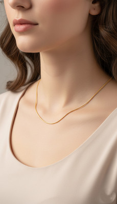 ZILUM Stylish Gold Plated Chain Necklace for Girls & Women Gold-plated Plated Brass Chain