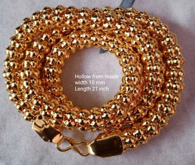 RFJ Waterproof hollow from inside heavy look neck chain Gold-plated Plated Alloy Chain
