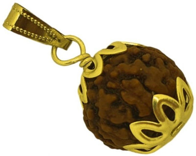 Madhavi Jewellery Original, Real and Natural 7 Mukhi / Seven Face / 7 Face Rudraksha Gold-plated Plated Wood Necklace Set