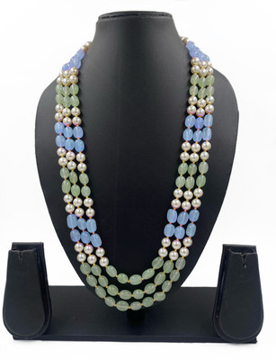 Sivori Traditional Pusala Dandalu Necklace - Handcrafted Ethnic Jewellery for Women Jade Gold-plated Plated Stone Necklace