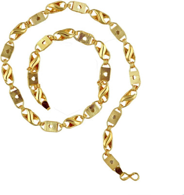 shankhraj mall The Perfect Gold Necklace Chain for Men and Boys Gold-plated Plated Metal Chain