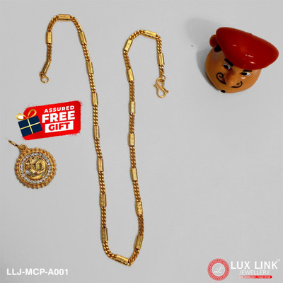 LUX LINK JEWELLERY Linked Excellent Design Gold Plated Nawabi Chain for Men -MCP-A001 Gold-plated Plated Brass Chain