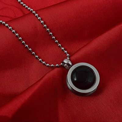 SheOm Karki Black Mirror Necklace - Silver / One size Silver Plated Alloy Chain
