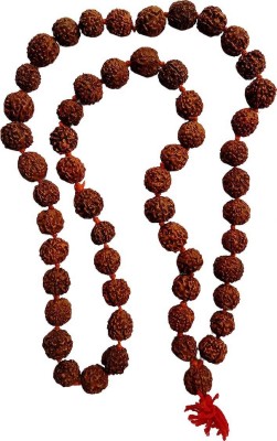 Firmus 5 Mukhi Rudraksha Jaap Mala, Certified (54+1 Beads) Pack of 1 Beads Wood Chain