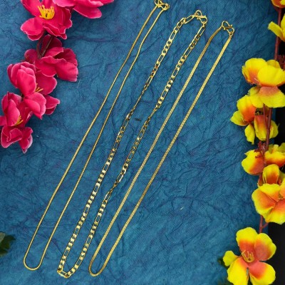 aklina Aklina Classic Gold-Plated Alloy Metal Necklaces & Chains Gold-plated Plated Alloy Chain Set