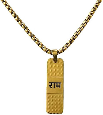 TulipMash Spiritual Jewellery For Men and Women Gold Plated Ram Naam Necklace Gold-plated Plated Brass Necklace Set