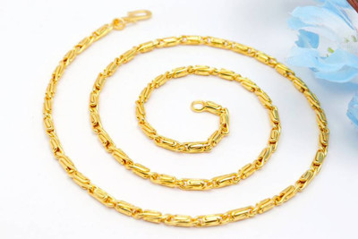 Yojihi 1 gram High Quality Indian Polished “20” Inches Gold Chain for Men and boy Gold-plated Plated Alloy Chain