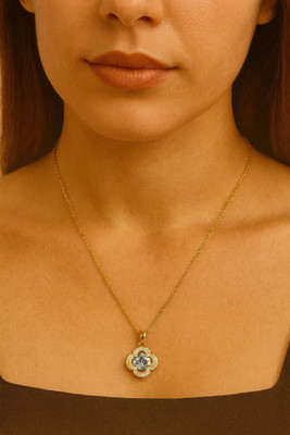 zarevia zarevia Clover Pendant Anti-Tarnish Necklace for Women & Girls Gold-plated Plated Stainless Steel Chain