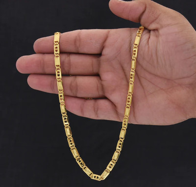 XAYIZ 1 gram High Quality Indian Polished “20” Inches Gold Chain for Men and boy Gold-plated Plated Alloy Chain