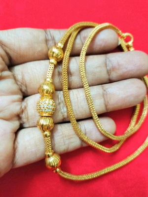 SRI SAI GOLD COVERINGS 1gram gold plated mugapu chain for women Agate Gold-plated Plated Copper Chain