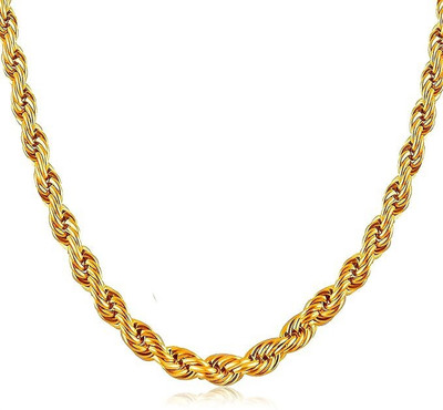 Neerajyoti Golden Necklace for Mens and Boys Chain Necklace for Men Husband Boys Brass Chain