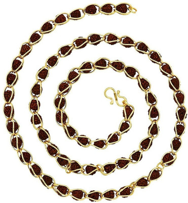 J S Imitation Jewellery RUDRAKSHA MALA FOR MEN AND WOMEN Gold-plated Plated Brass Chain