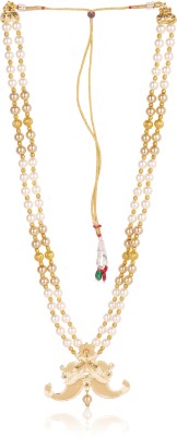 jiyanshi fashion Groom sherwani mala Topaz Gold-plated Plated Glass Necklace