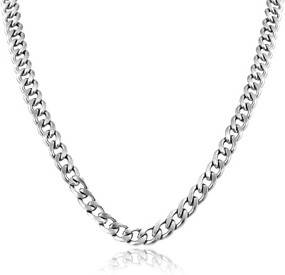 6TFLYs Latest Necklace Fashionable Popular Chain for Men,Women,Boy,Girls,Husband, Wife Silver Plated Stainless Steel Chain