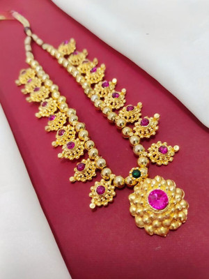 VAIDEHI JEWELS Beads, Crystal Gold-plated Plated Alloy Necklace