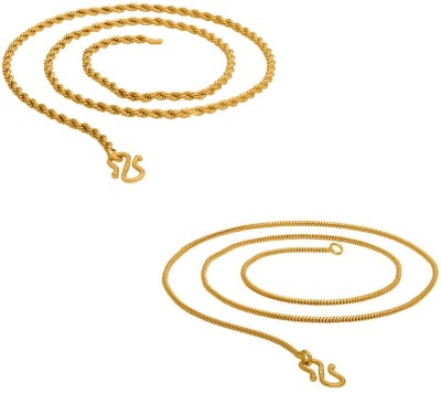 JIPPA JIPPA Stylish Golden CHAIN-ain Fashionable Round Fisher Gold Plated CHAIN-ain Brass CHAIN-ain Gold-plated Plated Brass CHAIN-ain-100207 Gold-plated Plated Brass Chain Set