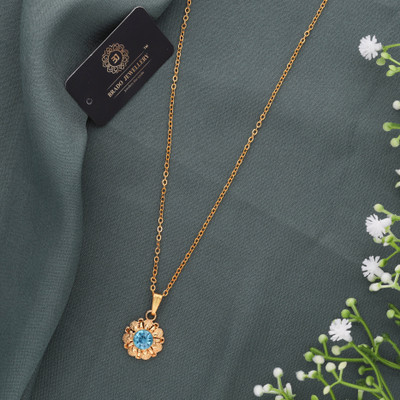 brado jewellery Gold Plated 22Inch Traditional Fashion Jewellery Pendant Chain for Women & Girls Crystal Gold-plated Plated Alloy Necklace