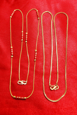 Atulenterprises One Gram Gold Plated Chain SUPER SAVER COMBO PACK (Length- 21 inch) Gold-plated Plated Brass Chain