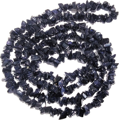 REIKI CRYSTAL PRODUCTS Natural Blue Goldstone Chip Stone Bead Mala / Necklace For Men / Women Beads, Crystal Crystal Chain