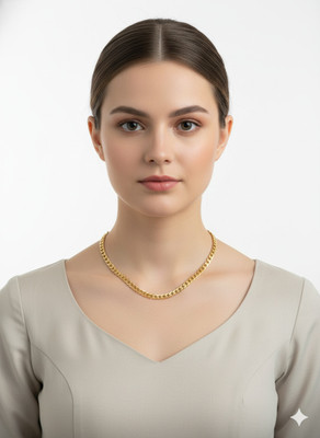 house of common One Gram Micro New Square Box For Men And Women 24 Inch Long Gold-plated Plated Brass Chain