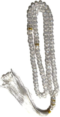TreasureTree Islamic Salat Prayer Tasbih - 100 Crystal White Beads - Tasbeeh for Dhikr, Zikr Agate Crystal Chain