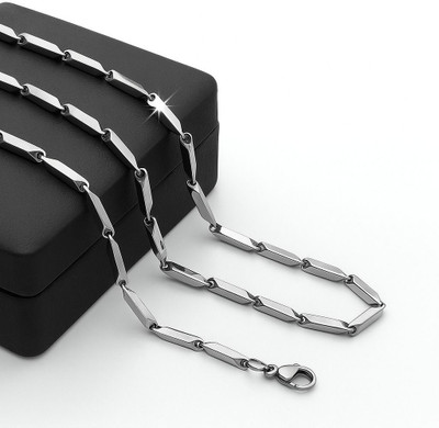 COMMON ETAIL Sleek and Modern Silver Plated Stainless Steel Chain Steel Chain