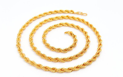 TIMISHIMI 1 gram High Quality Indian Polished “20” Inches Gold Chain for Men and boy Gold-plated Plated Alloy Chain