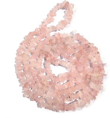 REIKI CRYSTAL PRODUCTS Natural Rose Quartz Chip Mala Necklace 32 Inch Approx for Unisex Rose Quartz Crystal Chain