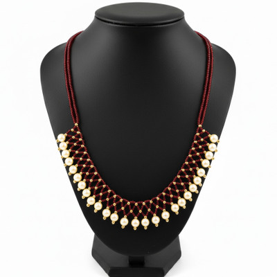 PVG Horizon Designer Ethnic Traditional Valadanda Handcrafted Choker pearl drop style Beads Gold-plated Plated Metal Necklace