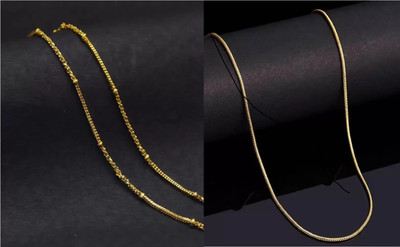 REIRSON Gold-plated Stylish Alloy Chain Combo For man and woman Gold-plated Plated Alloy Chain