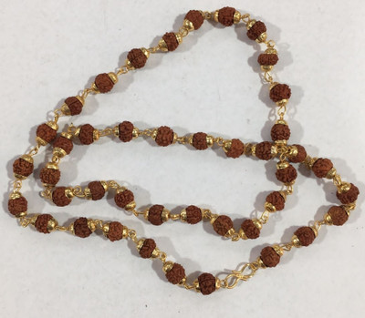 HAPPY CREATION Rudraksha mala Gold-plated Plated Brass, Rudraksha Chain